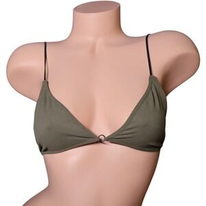 Intimately Free People Olive Triangle Bralette Ring Detail Strappy Back NWOT M/L